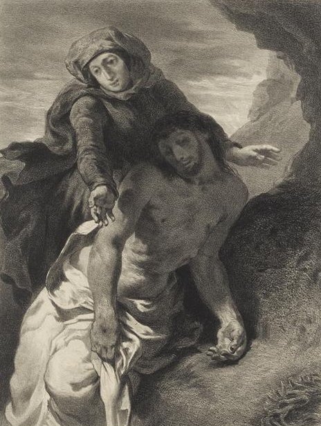Célestine François Nanteuil-Leboeuf lithograph of Delacroix’s  Pietà