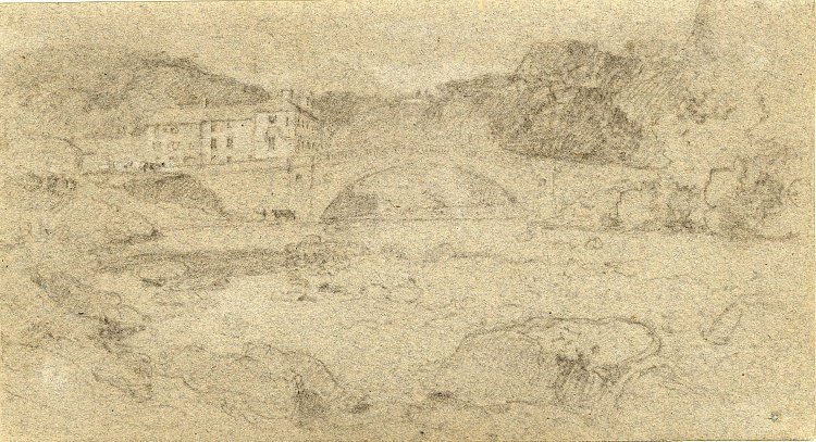 Preliminary sketch of Greta Bridge by John Sell Cotman