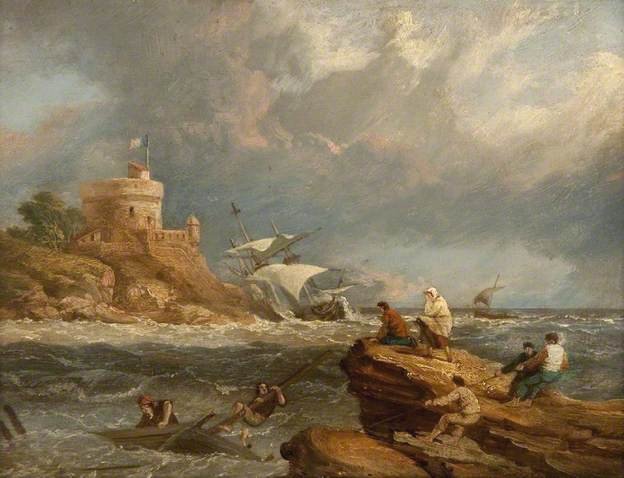 Rocky Seascape with Shipwreck by Clarkson Frederick Stanfield