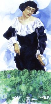 Bella with White Collar by Marc Chagall (1917)