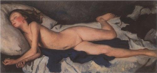 Sleeping Girl in the Blue (Katyusha on a Blanket)by Zinaida Serebriakova (1923)
