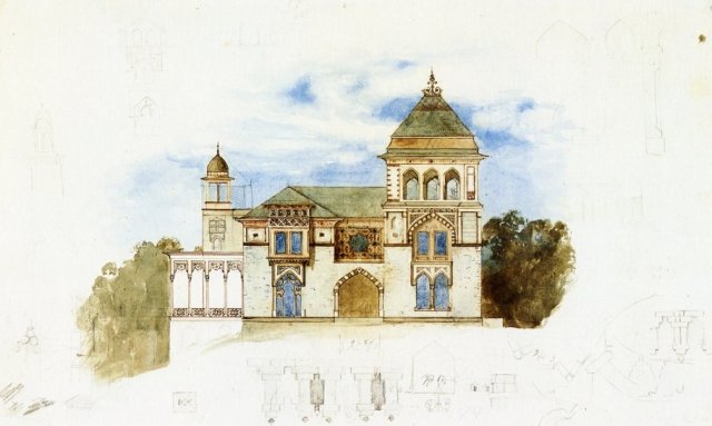 South West Facade of Olana by Frederic Church (1870)