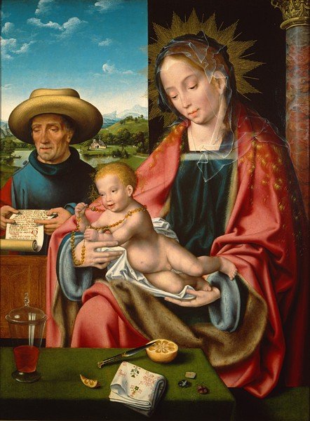    The Holy Family (Currier Museum in Manchester, New Hampshire )  by Joos van Cleve (c.1520)