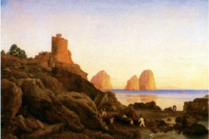 View of Marina Picola on Capri by Christen Købke (1846)