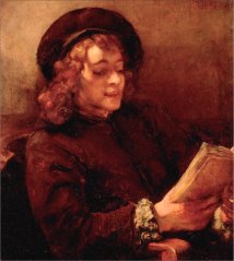      Titus Reading  by Rembrandt (1657)