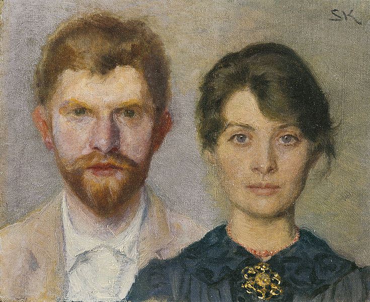 Double Portrait of Maria and P.S. Krøyer by Maria and Peter Severin Krøyer (1890)