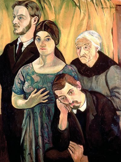 Self Portrait with Family (André Utter, Madeleine Valadon and Maurice Utrillo) by Suzanne Valadon (c.1910)