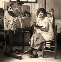 Suzanne Valadon at work in her studio (1926)