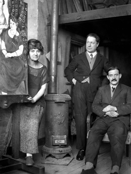 Suzanne Valadon, Her Son Maurice Utrillo (seated, right) and André Utter, (1920)