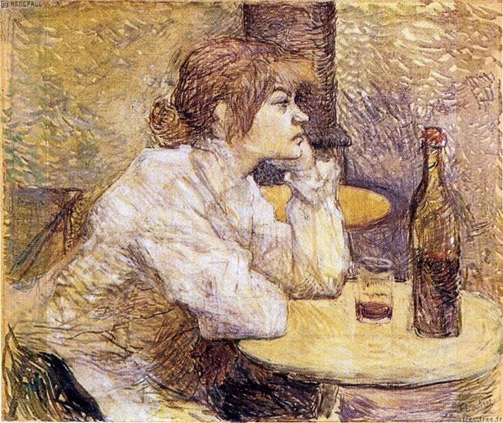 The Hangover; Portrait of Suzanne Valadon by Henri de Toulouse Lautrec (c. 1888)