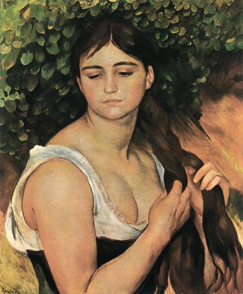 The Ponytail (Suzanne Valadon) by Renoir (1886)