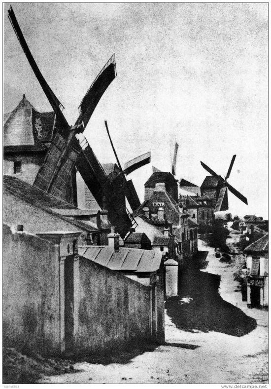 The windmills of Montmartre, taken in 1839 by Hippolyte Bayard