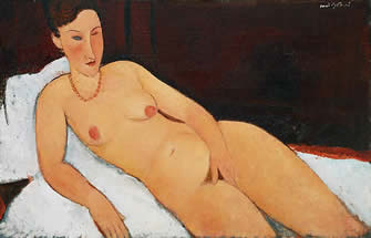 Nude with Coral Neclace by Modigliani (1917) Allen Memorial Art Museum Oberlin College, Ohio