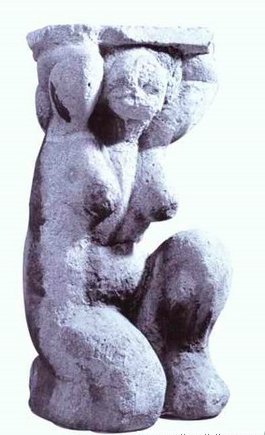 Caryatid sculpture by Modigliani  (The Museum of Modern Arts, New York)
