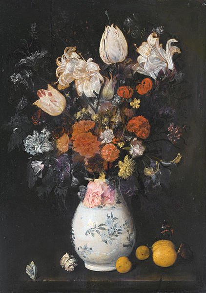 Flowers in a vase by Judith Leyster (1654)