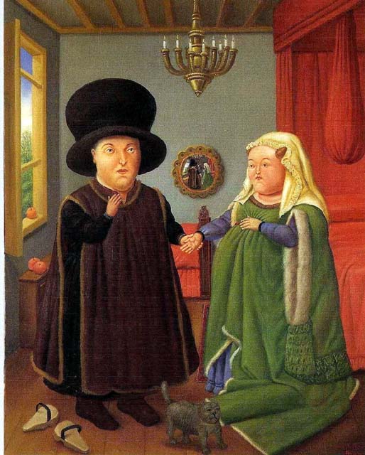 The Arnolfini Portrait by Fernando Botero (1978)