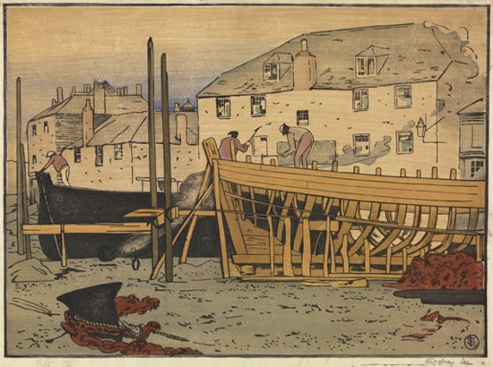 Boatbuilding, St Ives by Sydney Lee (c.1905-10)