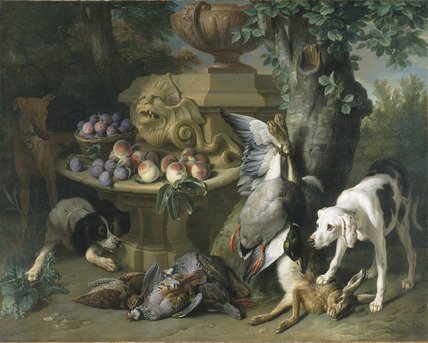 Dogs, Dead Game and Fruit by Alexandre-François Desportes (1715)