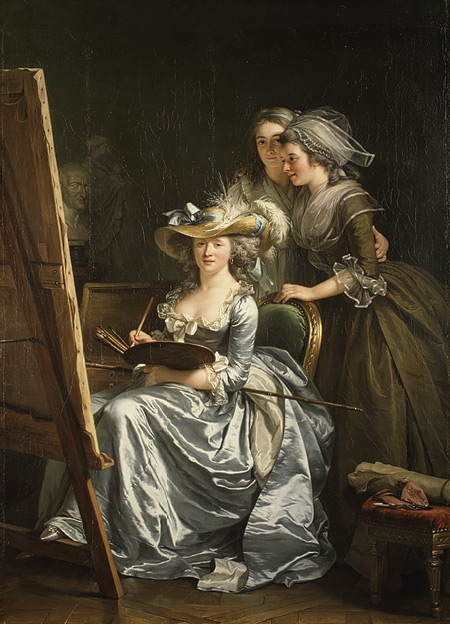 Self-Portrait with Two Pupils, Mademoiselle Marie Gabrielle Capet and Mademoiselle Carreaux de Rosemond by Adélaïde Labille-Guiard (1785)