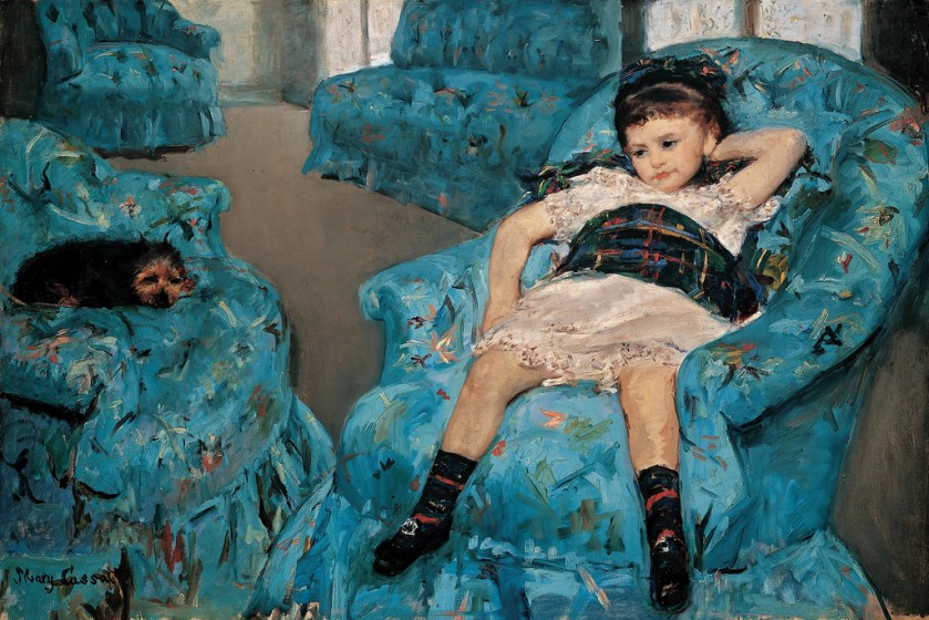 Little Girl in a Blue Armchair by Mary Cassatt (1878)