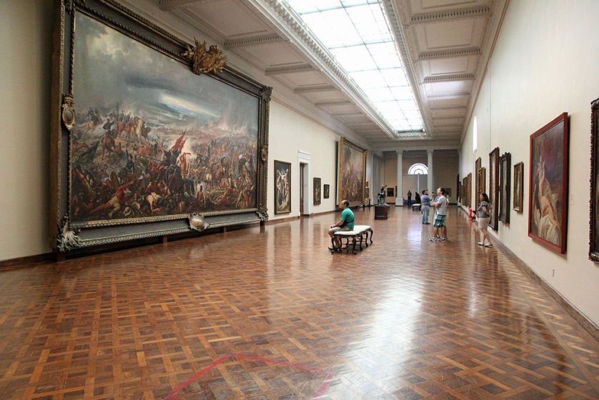 The two war paintings on display at the Museu Nacional de Belas Artes in Rio de Janeiro.
