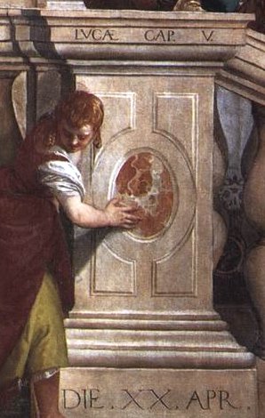 Date on column and reference to Luke's Gospel