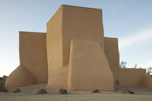 Photograph of the rear view of the church