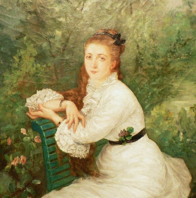 Woman in the Garden  (a portrait of her sister Louise)  by Marie Bracquemond