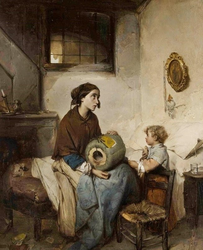 Pane e lacrime by Domenico Induno (1855)