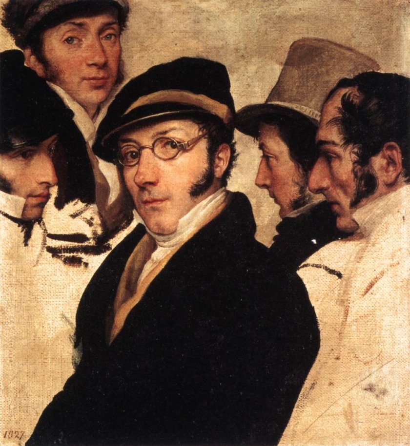 Self portrait with freinds by Francesco Hayez (c.1827)
