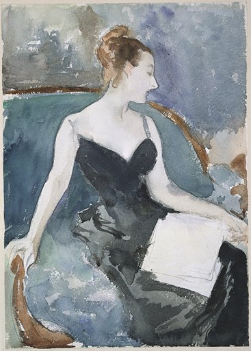 Watercolour figure study of Madame Gautreau  by John Singer Sargent (c.1883) Harvard Art Museum 