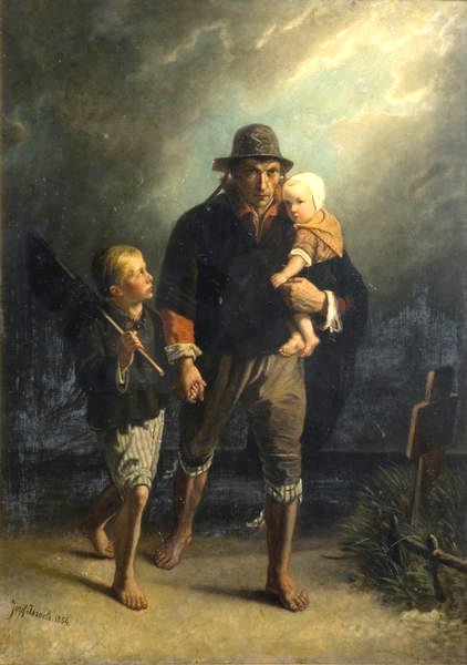 Along mother's grave by Jozef Israels (1856)