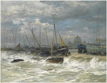 Gales in Scheveningen by Hendrik Mesdag (1894)