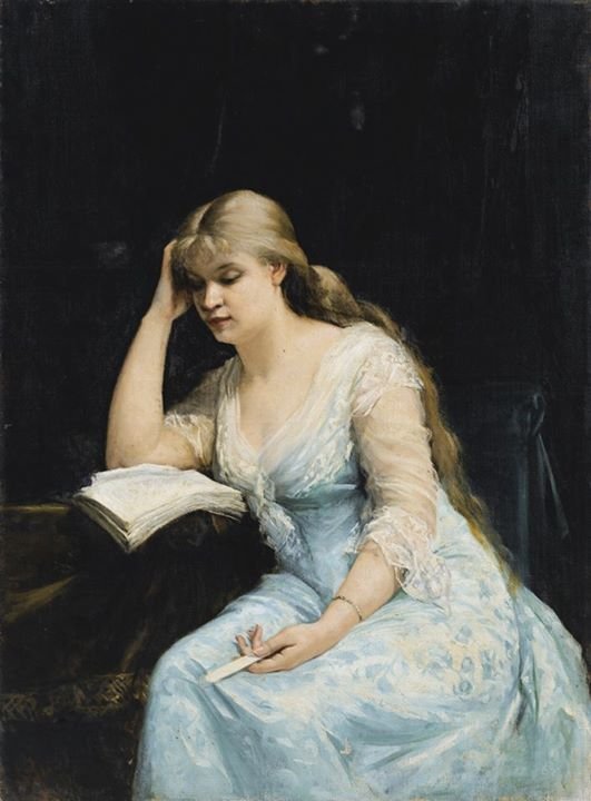 Jeune Femme Lisant la Question du Divorce d'Alexandre Dumas (Portrait of a Young Woman Reading) by Marie Bashkirtseff (1880)