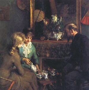 Le thé à cinq heures by Louise Breslau (1883)