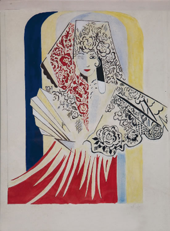 Project poster for the ballet by Manuel de Falla, El amor brujo by Natalia Goncharova (1935)