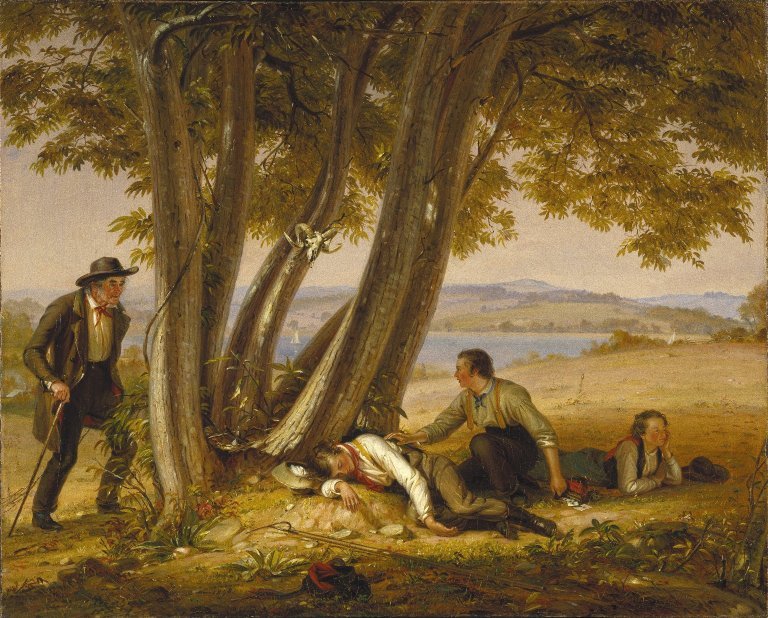 Caught Napping- (Boys Caught Napping in a Field) by William S Mount (1848)