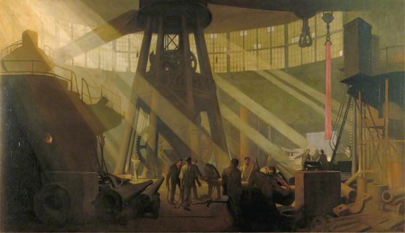 In the Gun Factory at Woolwich Arsenal, 1918 by George Clausen (1918)