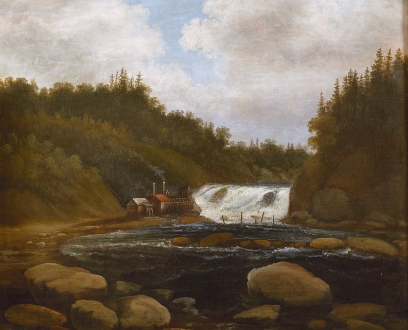 Landscape with Mill and Rapids by Peder Balke (1840)