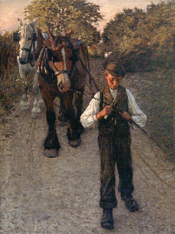 The Plough Boy by Henry Herbert La Thangue (c.1900)