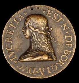 1502 coin featuring Lucrezia Borgia