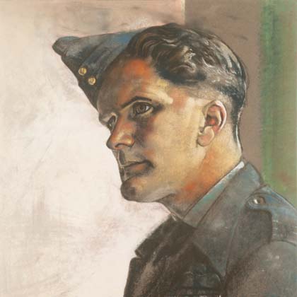Wing Commander Geoffrey William Tuttle OBE DFC by Eric Kennington (September 1941)