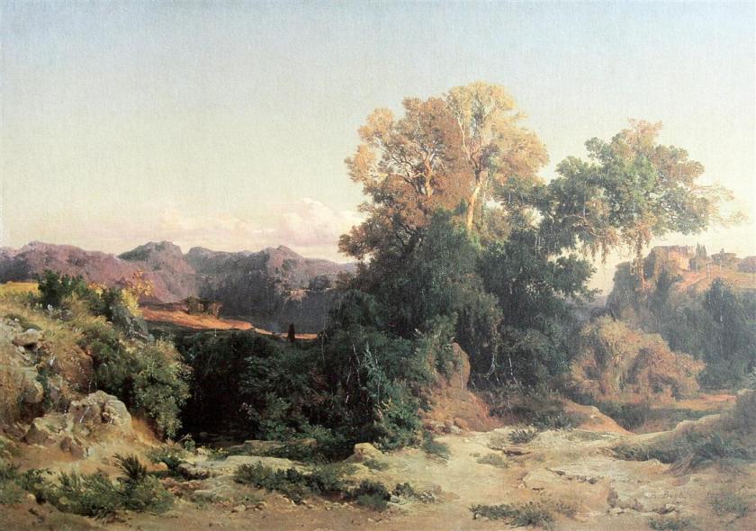 Landscape from the Alban Hills by Arnold Böcklin (1851)