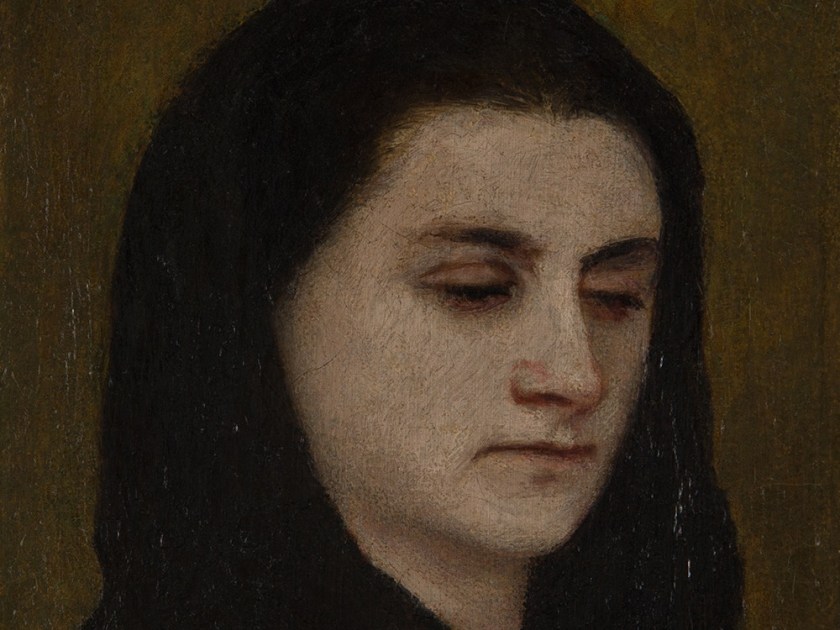 Mrs Böcklin with Black Veil by Arnold Böcklin (1863)