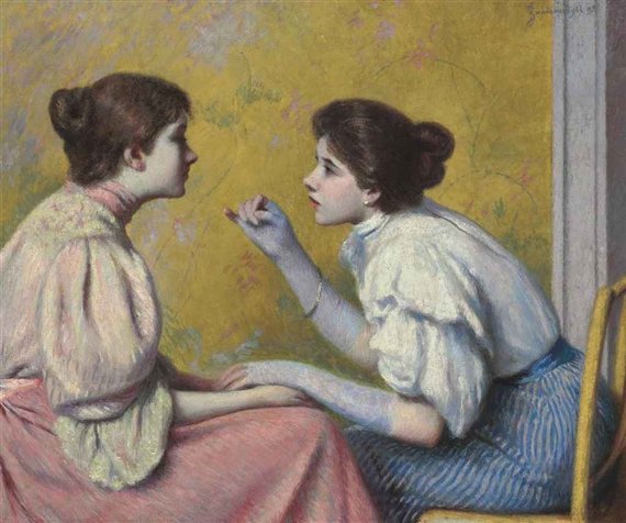 Conversazione interessante by Federioco Zandomeneghi (1895)