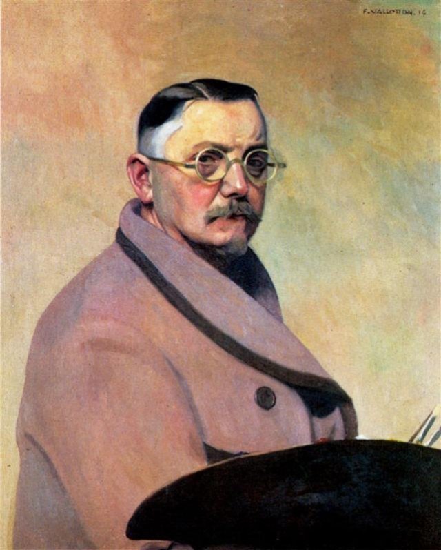 Self-portrait with the dressing gown by Félix Vallotton (1914)