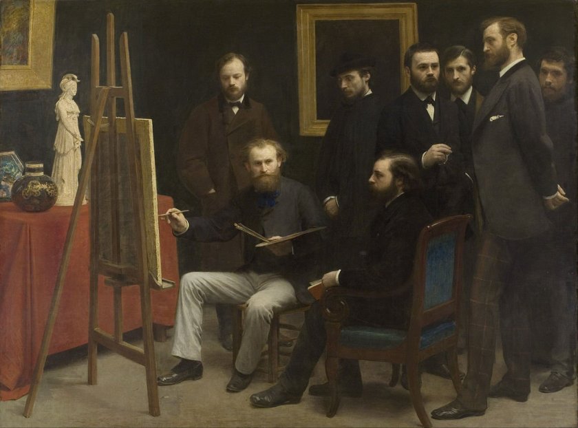 A Studio at Les Batignolles, Un atelier aux Batignolles by Henri Fantin-Letour (1870)