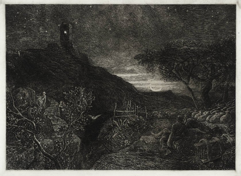The Lonely Tower by Samuel Palmer (1879)