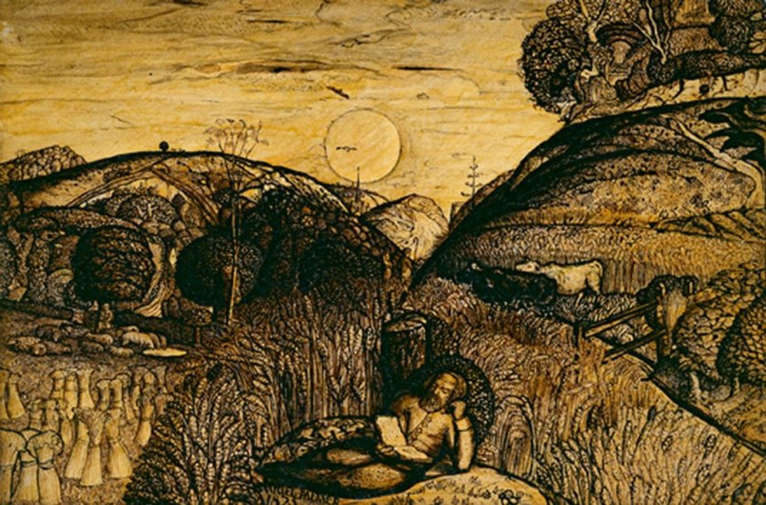 The Valley Thick with Corn by Samuel Palmer (1825).