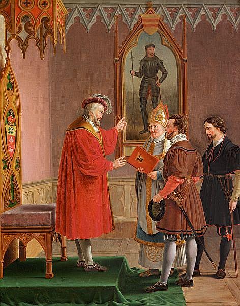 Duke Adolf declines the offer to be Danish king by Christoffer Eckersberg (1821) (43 x 39cms) Private collection